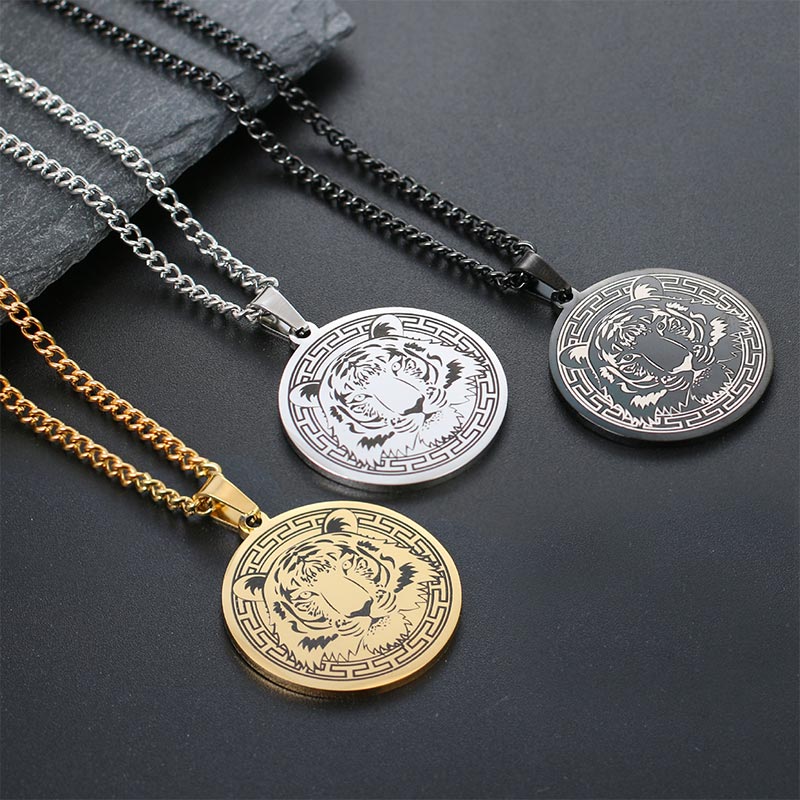 Wear FengShui Animal Titanium Steel Chain Necklace Protection Pendant
