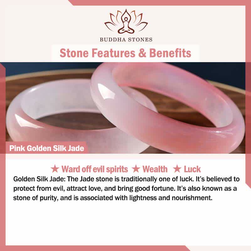 Wear FengShuiPink Golden Silk Jade Lotus Flower Wealth Necklace Pendant