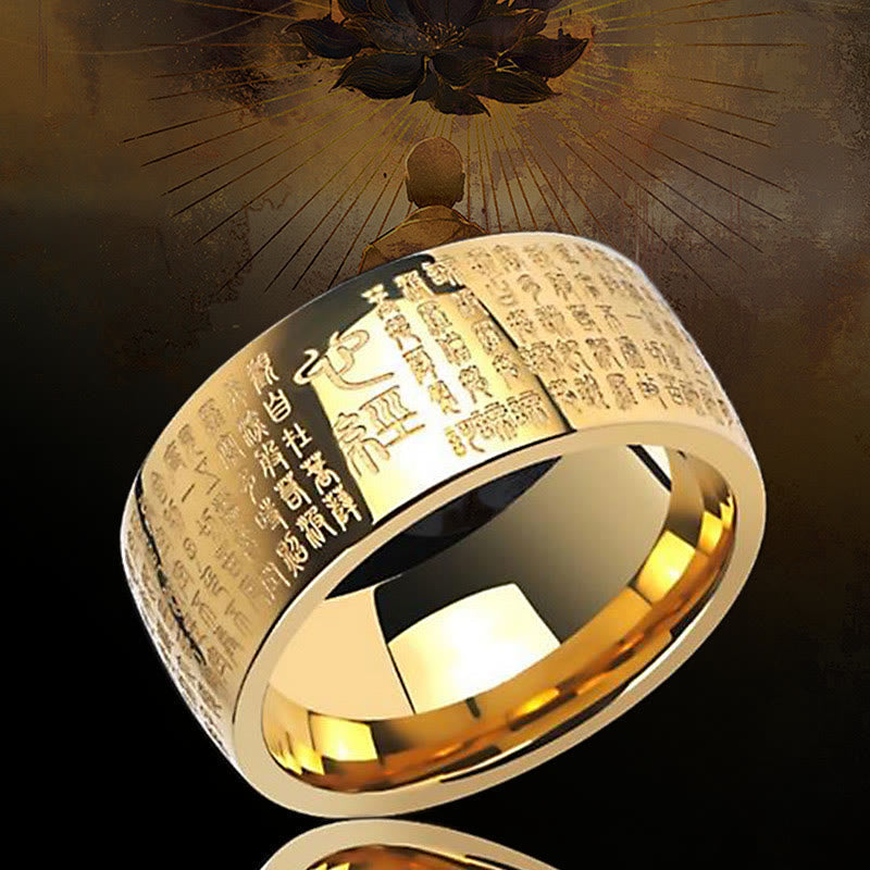 Wear FengShui FengShui Buddhism Ancient Heart Sutra Lucky Ring