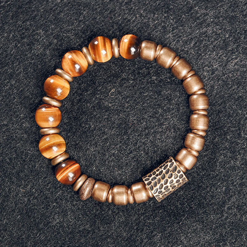 Wear FengShui Tiger Eye Stone Copper Protection Bracelet
