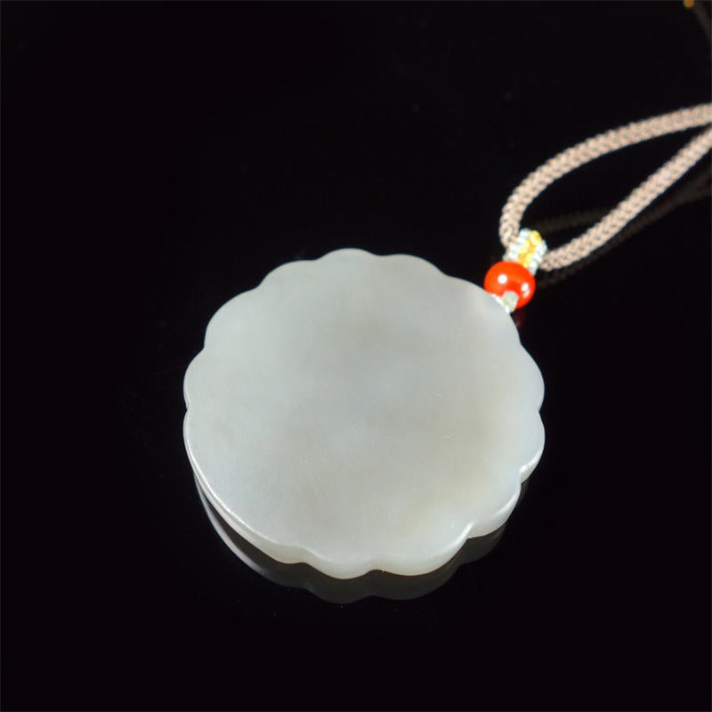 Wear FengShui White Jade Peacock Protection Blessing Necklace Pendant