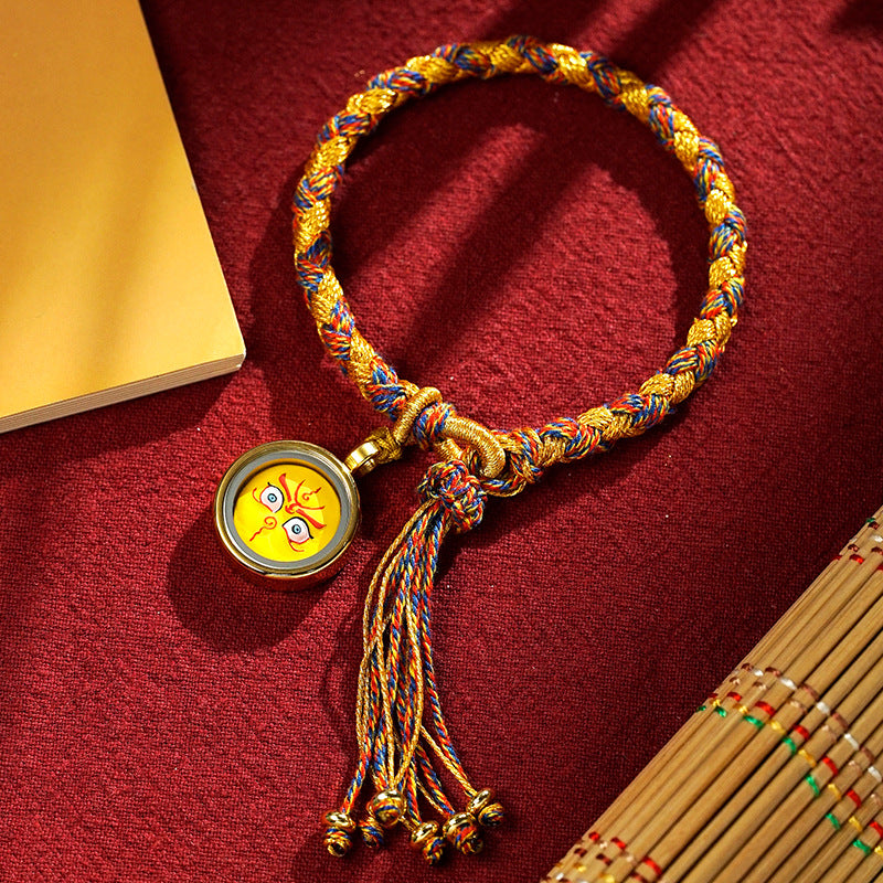 Wear FengShui Handmade Tibetan Five God Of Wealth Dragon Scale Rope Luck Braid Bracelet