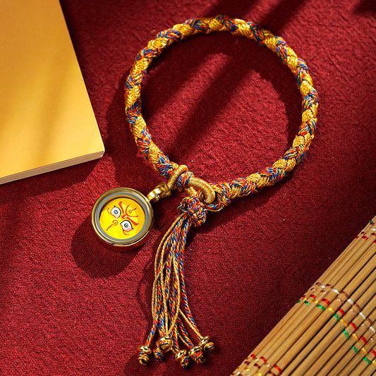 Wear FengShui Handmade Tibetan Five God Of Wealth Dragon Scale Rope Luck Braid Bracelet