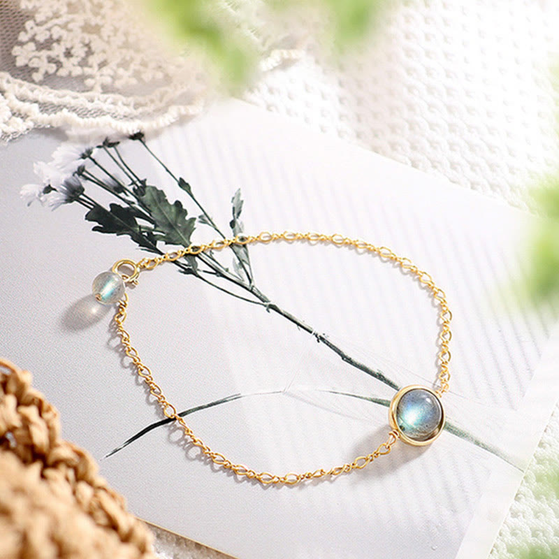 Wear FengShui 14k Gold Plated Natural Moonstone Healing Love Bracelet