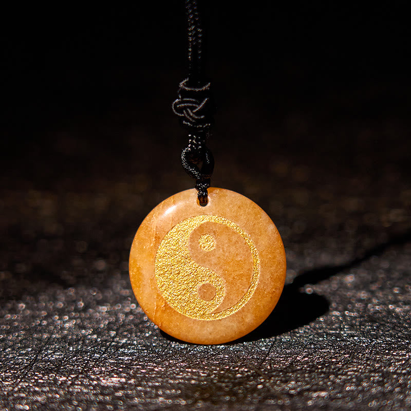 Wear FengShui Various Crystal Amethyst Tiger Eye Green Aventurine Yin Yang Spiritual Necklace Pendant