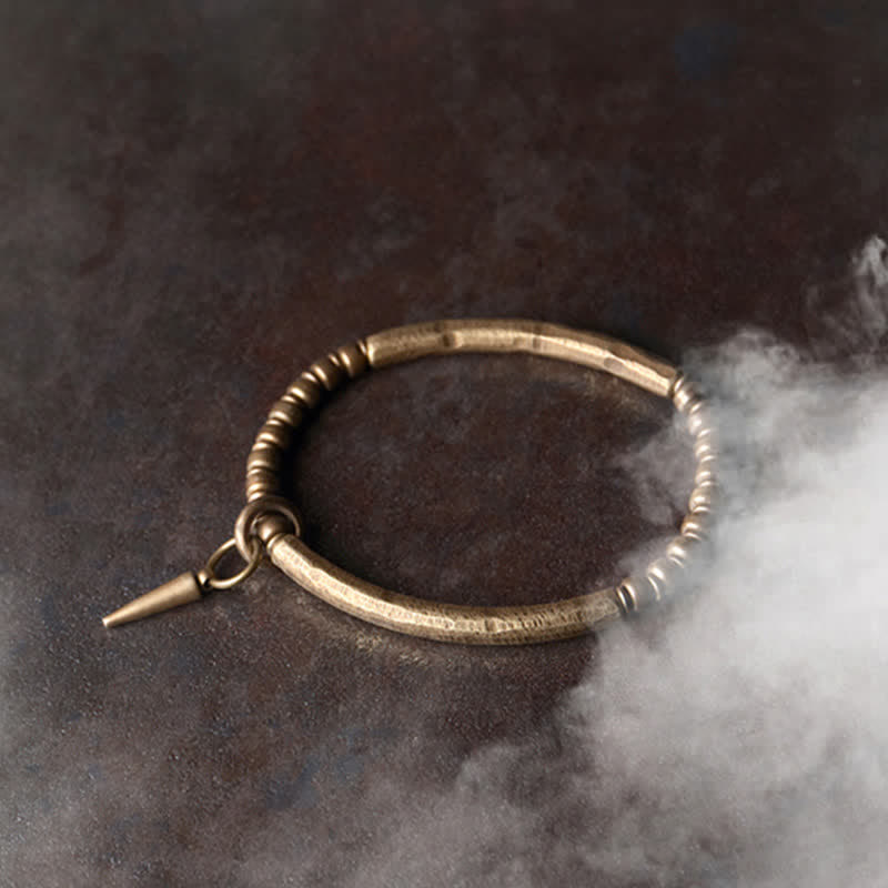 Wear FengShui Lava Rock Stone Copper Balance Cuff Bracelet Bangle