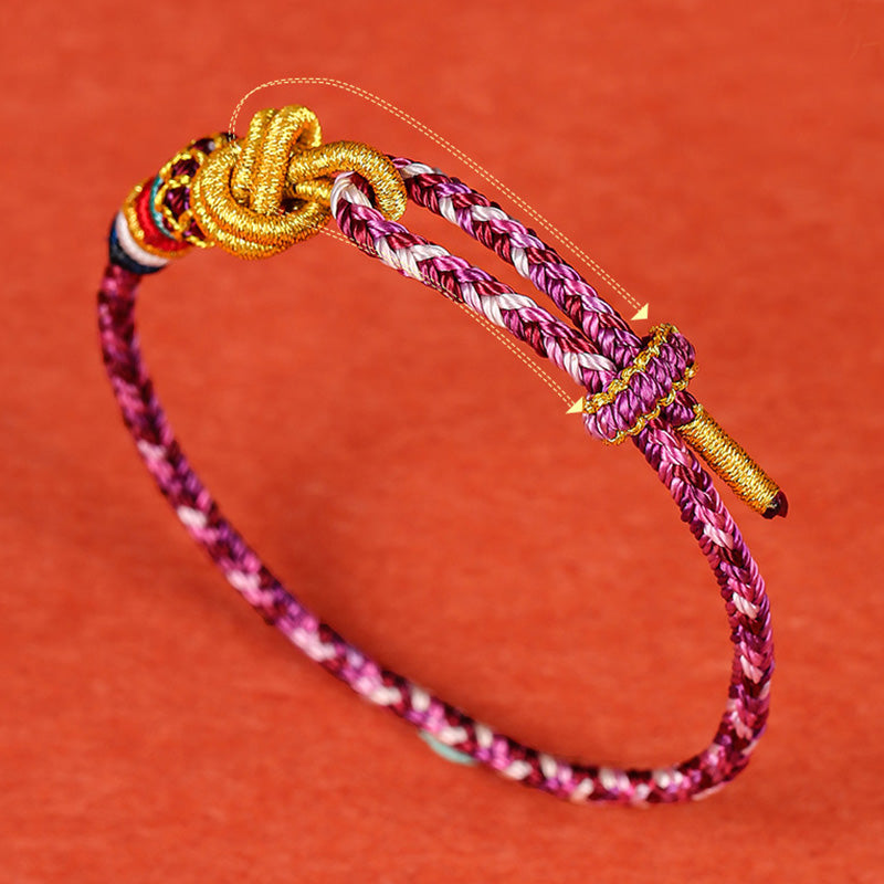 Wear FengShui Handmade Dunhuang Colorful Rope Protection Braid String Bracelet