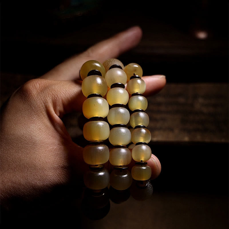 Wear FengShui Handmade Tibetan Sheep Horn Om Mani Padme Hum Auspiciousness Bracelet