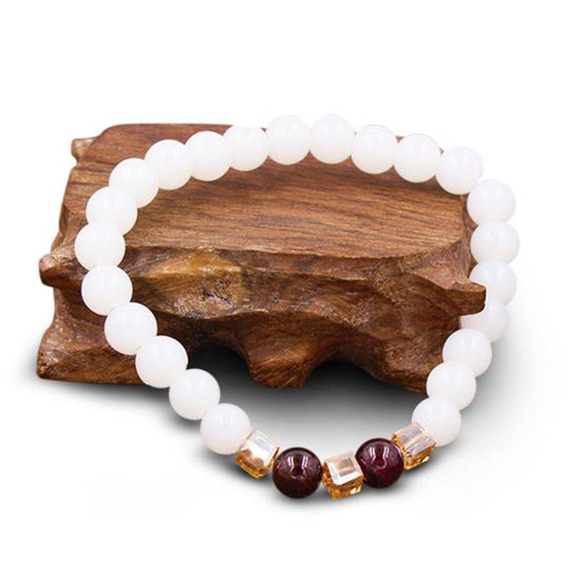 Wear FengShui Natural White Jade Protection Bracelet