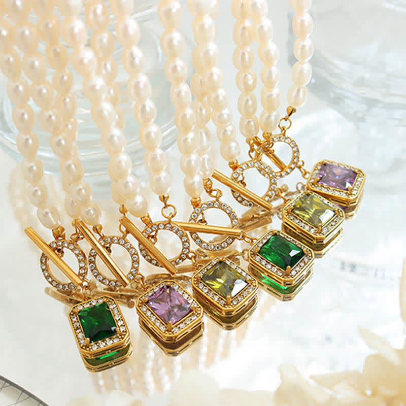 Wear FengShui Pearl Zircon Wealth Charm Necklace Pendant