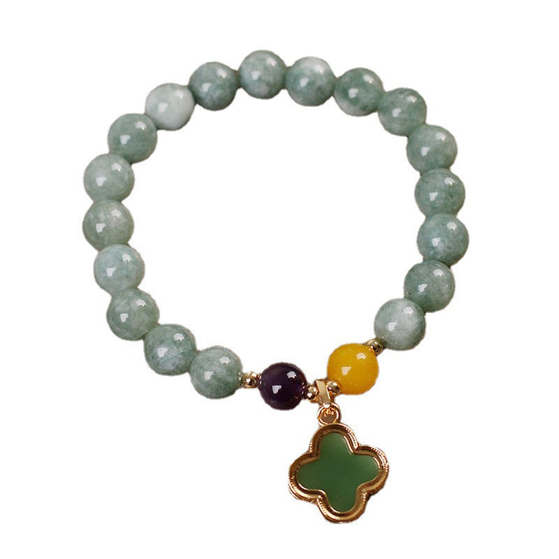 Wear FengShui Jade Four Leaf Clover Luck Bracelet