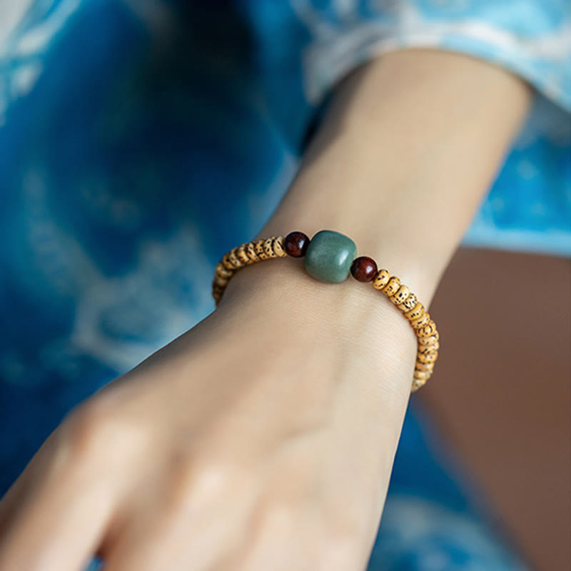 Wear FengShui Bodhi Seed Small Leaf Red Sandalwood Wisdom Bracelet