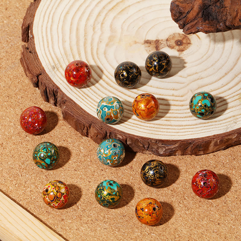 Wear FengShui Natural Multicolored Lacquer Beads Calm Bracelet