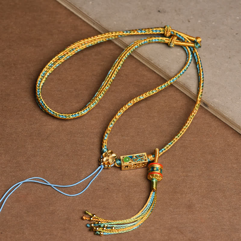 Wear FengShui Colorful String Copper Wealth Necklace Pendant