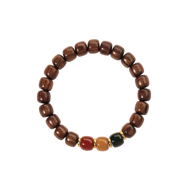 Wear FengShui Ebony Wood Rosewood Peace Balance Bracelet