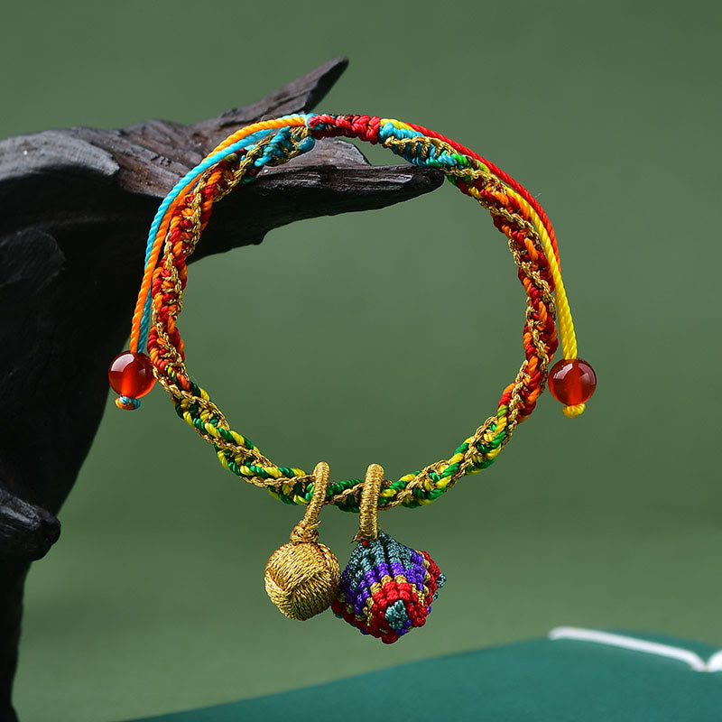 Wear FengShui Colorful Rope Luck Handcrafted Zongzi Charm Bracelet