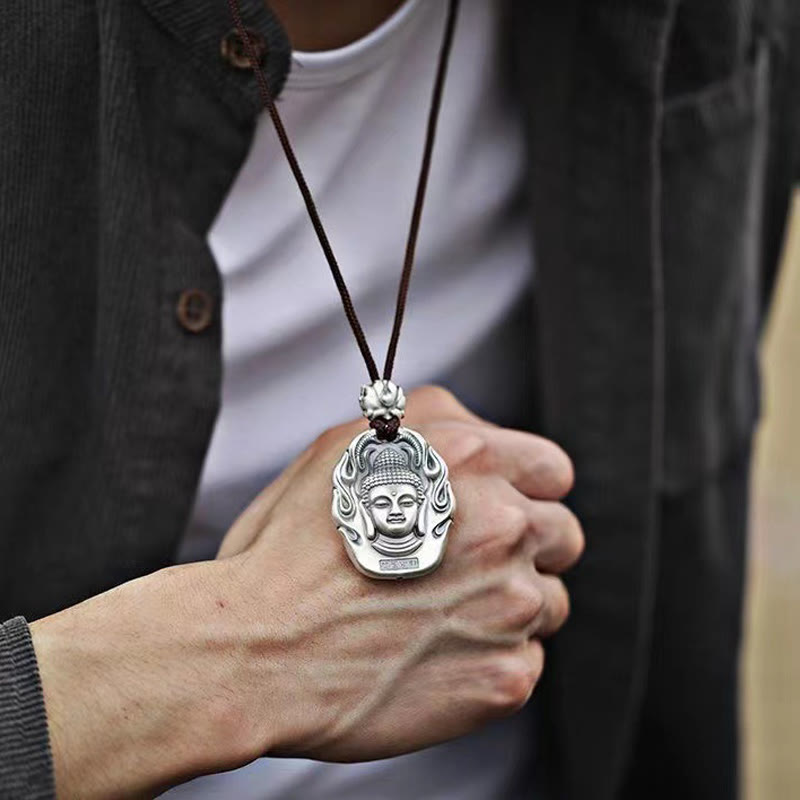Wear FengShui Chinese Zodiac Natal Buddha Om Mani Padme Hum Lotus Compassion Necklace Pendant