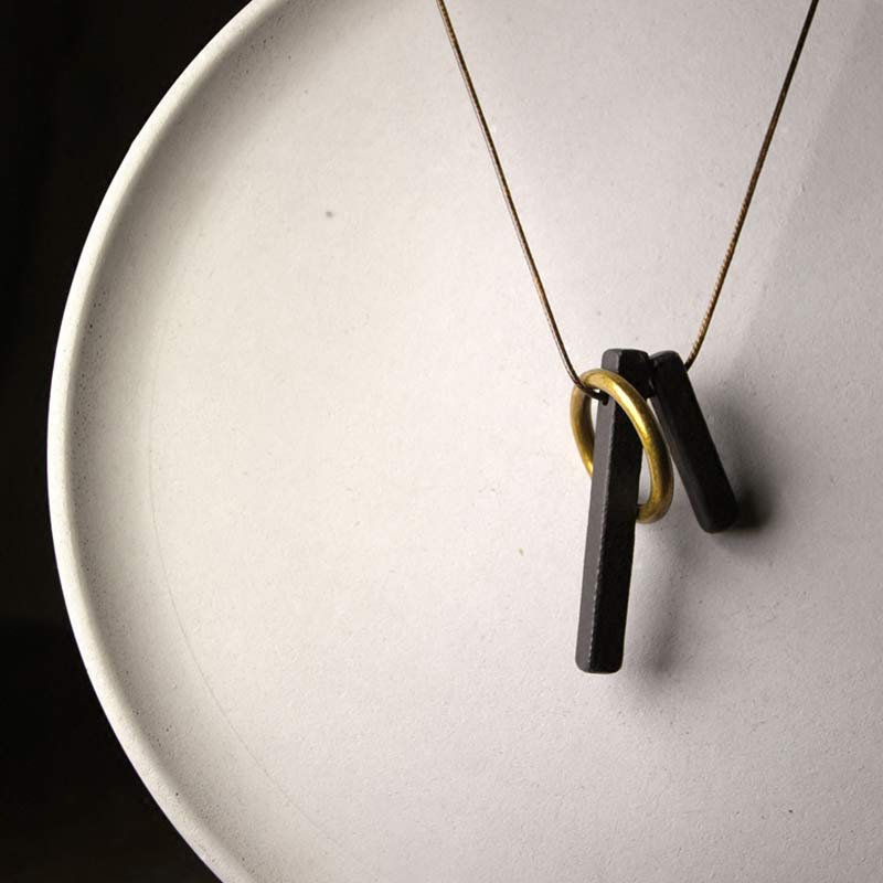 Wear FengShui Zen Circle Ebony Wood Enlightenment Necklace Pendant