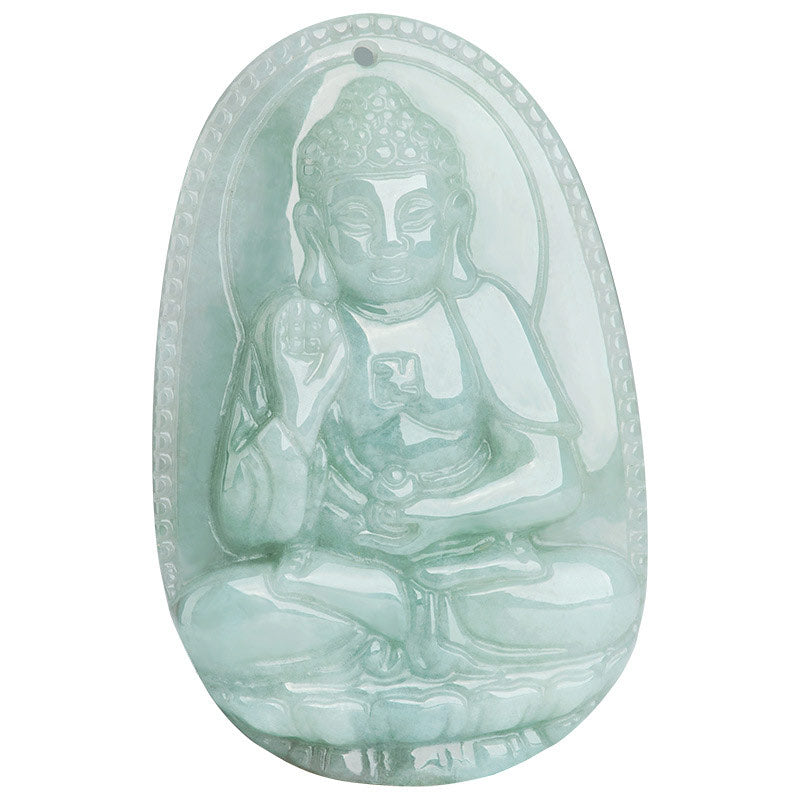 Wear FengShui Chinese Zodiac Natal Buddha Jade Wealth Prosperity Necklace Pendant