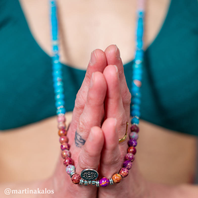 Wear FengShui Tibetan Purple Miano Real Bead Harmony Lotus Mala