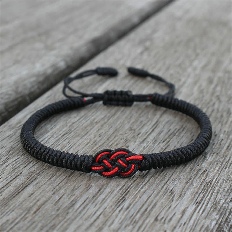 Wear FengShui 2Pcs Tibetan Luck Chinese Knot Protection String Bracelet