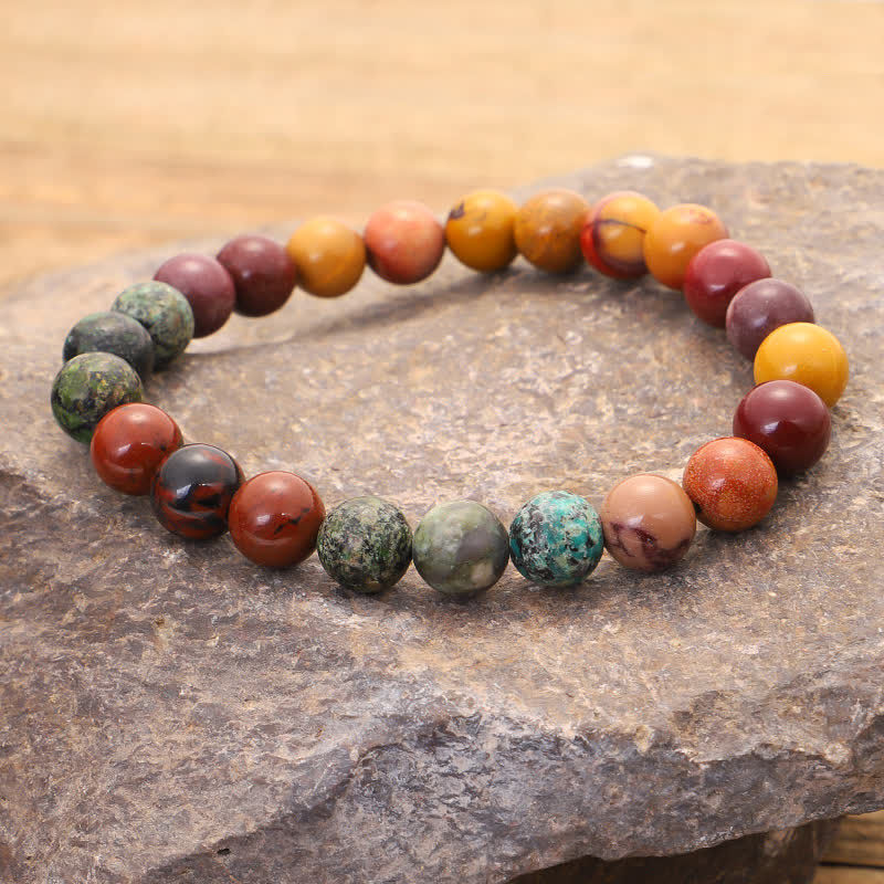 Wear FengShui 108 Mala Beads Mookaite Emotional Growth Bracelet Tassel Necklace Pendant