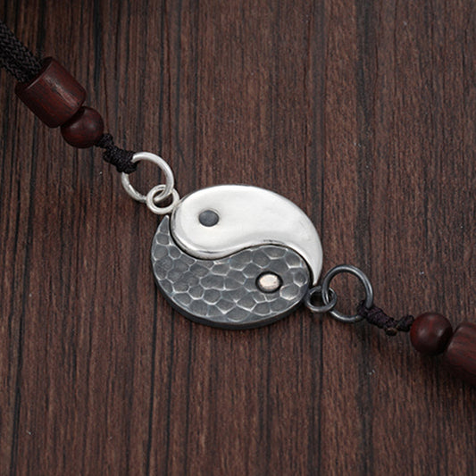 Wear FengShui 990 Sterling Silver Yin Yang Balance Harmony Necklace Pendant