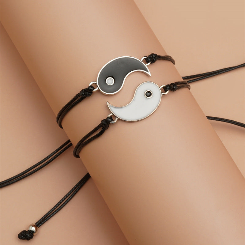 Wear FengShui 2pcs Yin Yang Hematite Couple Bracelet