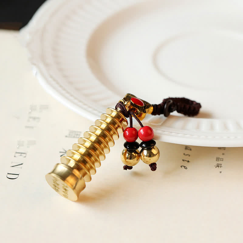 Wear FengShui Feng Shui Yin Yang Bagua Wenchang Pen Pagoda Prayer Wheel Keychain