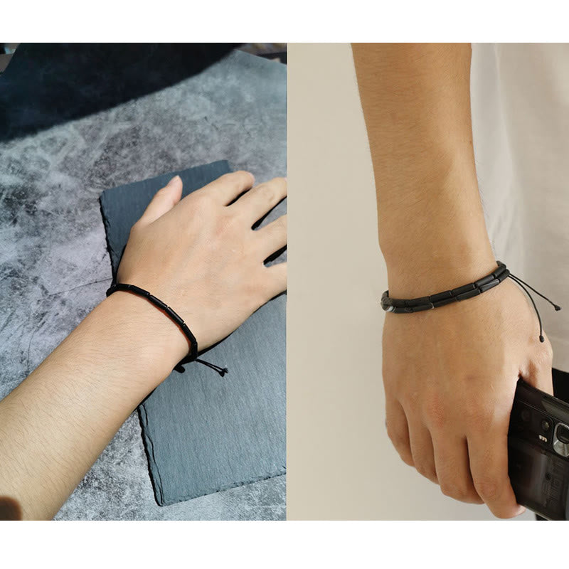Wear FengShui Black Onyx Bead Support Protection Bracelet