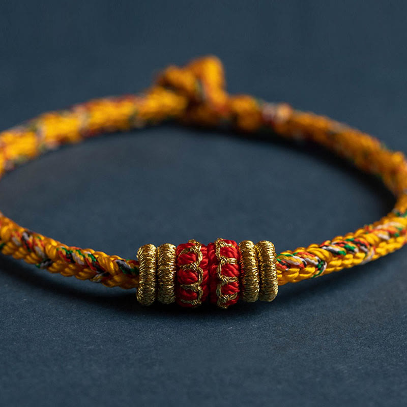Wear FengShui Tibet Handmade Chinese Zodiac Natal Buddha Luck Strength Braided String Bracelet