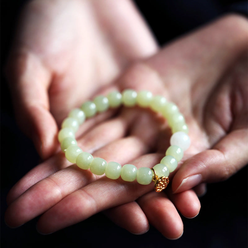 Wear FengShui Jade Lotus Abundance Adjustable Bracelet