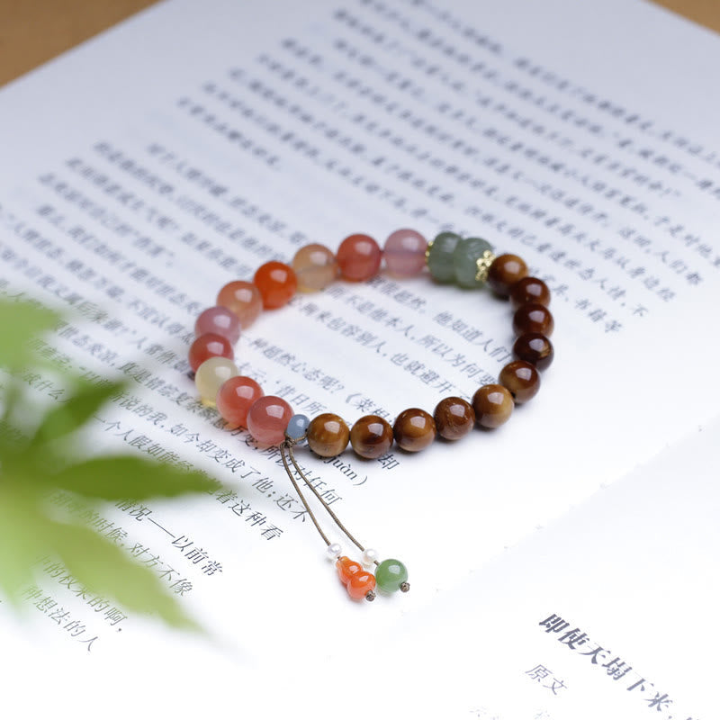 Wear FengShui Kuka Seed Yanyuan Agate Hetian Jade Wealth Protection Bracelet