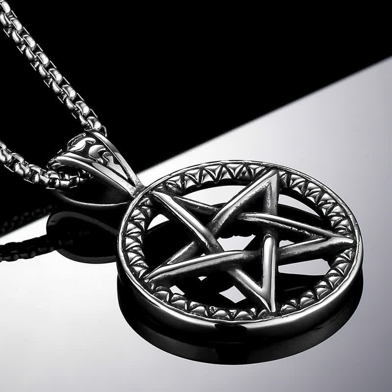 Wear FengShui Pentagram Titanium Steel Balance Necklace Pendant