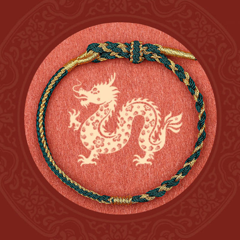 Wear FengShui Handmade Chinese Zodiac Rabbit Rooster Rat Horse Dragon Protection Braid String Bracelet