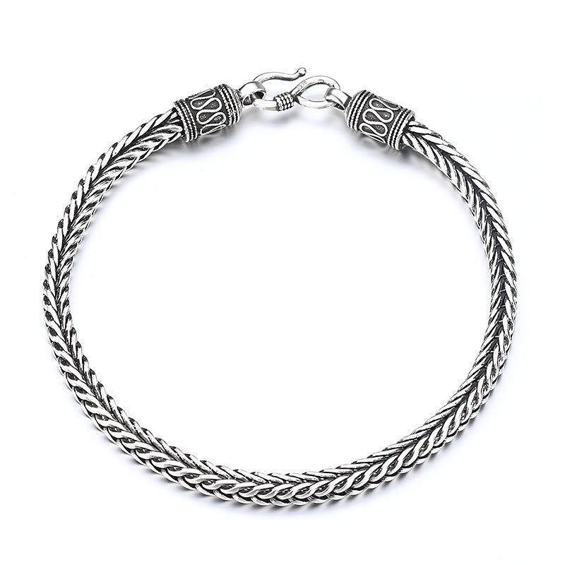Wear FengShui Vintage Dragon Keel Braided Twisted Design Wealth Buckle Bracelet
