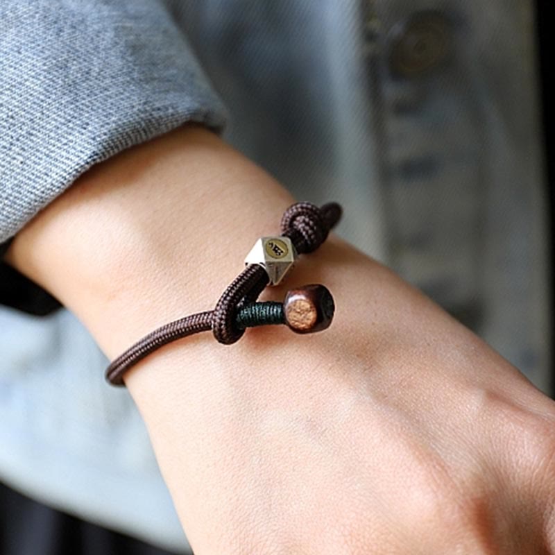 Wear FengShui 925 Sterling Silver Chinese Zodiac Natal Buddha Natural Amber Clear Anxiety Bracelet
