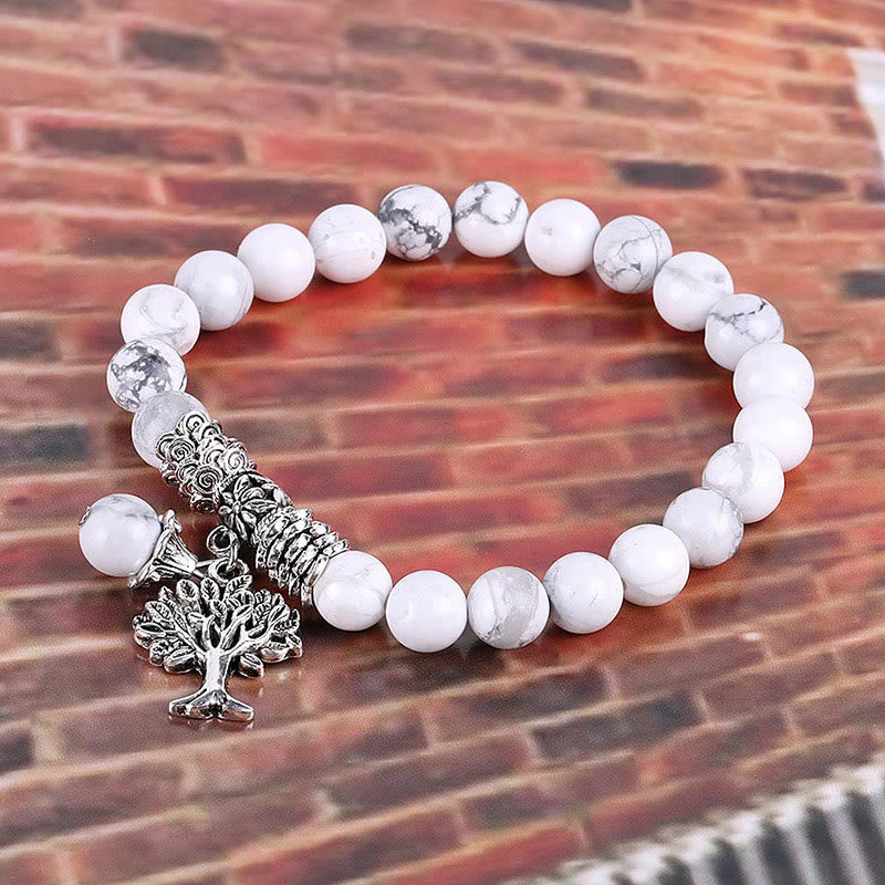 Wear FengShui Natural Gemstone Tree of Life Lucky Charm Stretch Bracelet