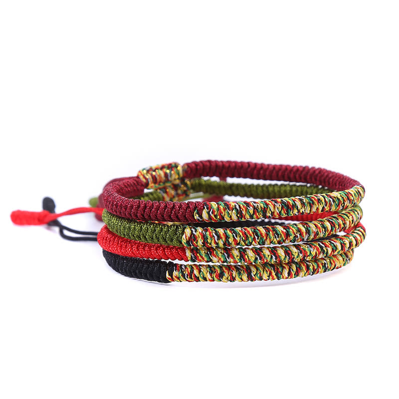 Wear FengShui Tibetan Handmade Multicolor King Kong Knot Luck Strength Braided Bracelet