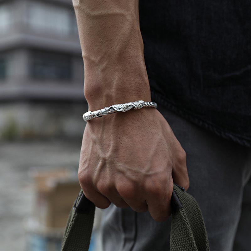 Wear FengShui Tibetan Lotus White Copper Wealth Bracelet