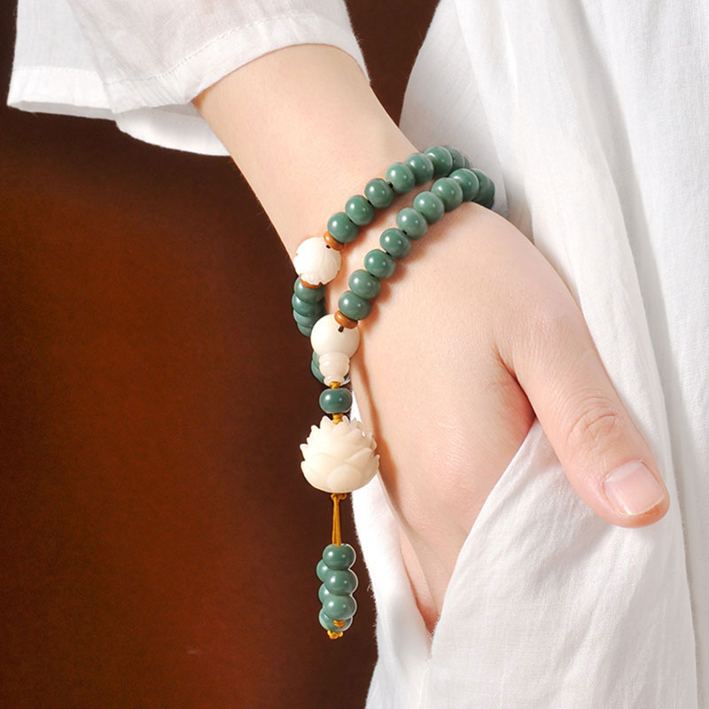 Wear FengShui Lotus Cyan Bodhi Seed Success Bracelet