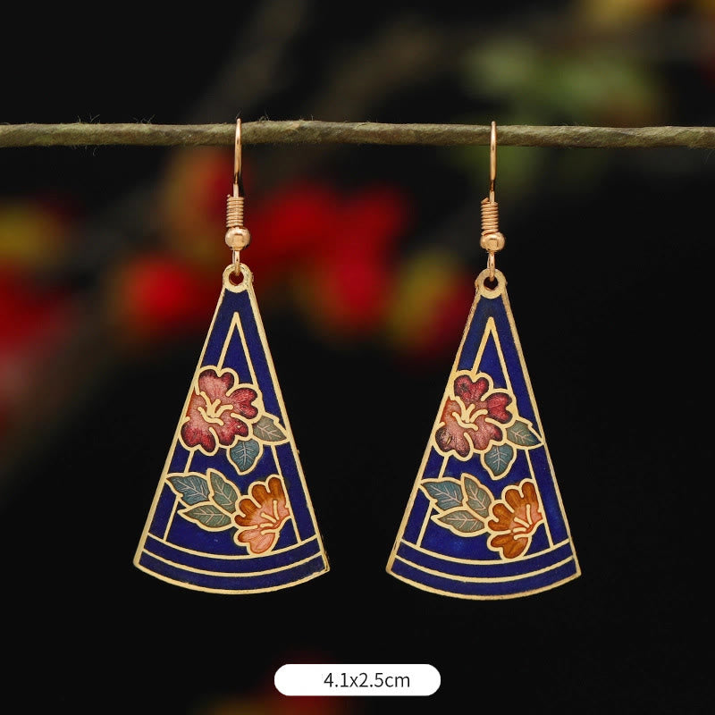 Wear FengShui Lotus Butterfly Flower Alloy Copper Enlightenment Drop Earrings