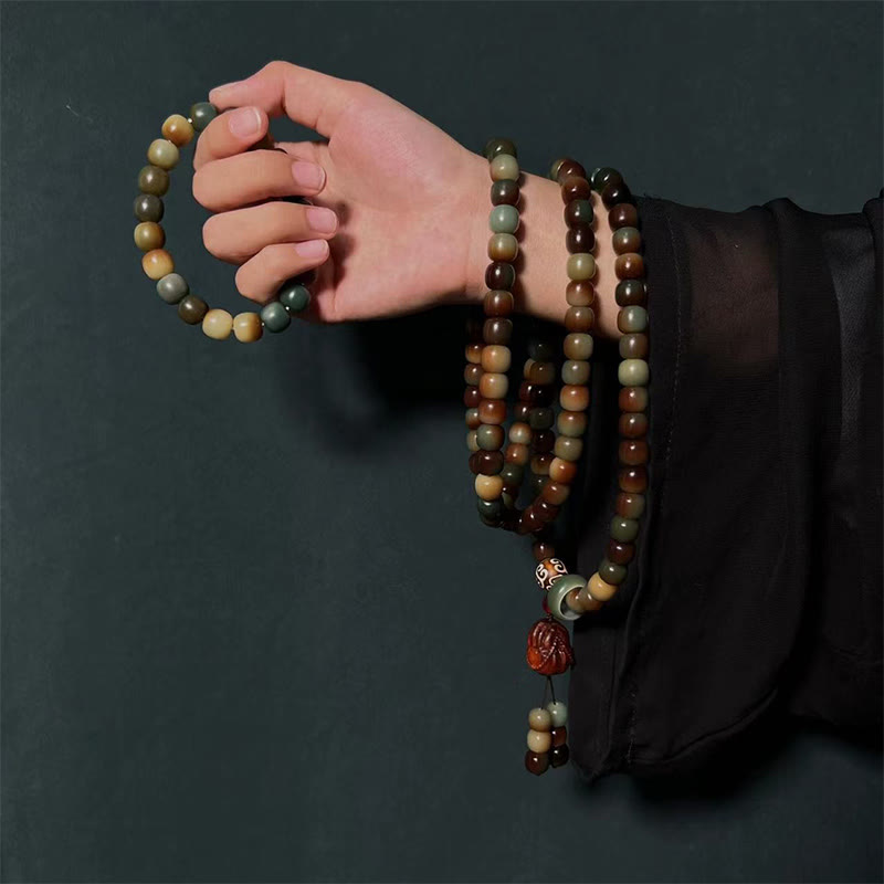 Wear FengShui 108 Mala Beads Bodhi Seed Peace Wisdom Bracelet Wrist Mala Pocket Mala