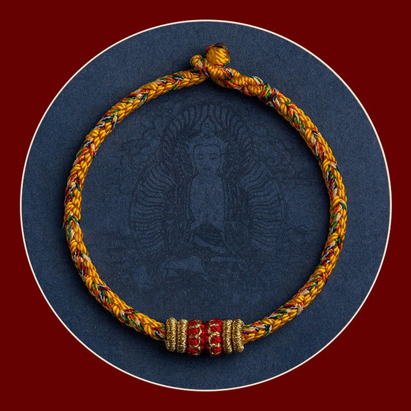 Wear FengShui Tibet Handmade Chinese Zodiac Natal Buddha Luck Strength Braided String Bracelet