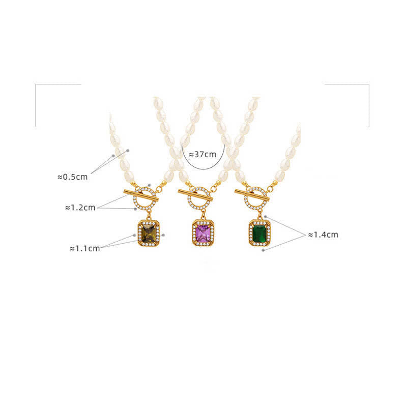 Wear FengShui Pearl Zircon Wealth Charm Necklace Pendant