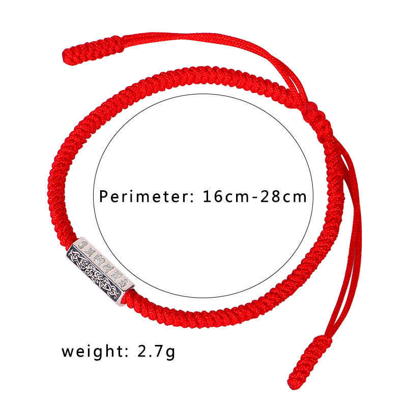 Wear FengShui Om Mani Padme Hum Luck Protection Red String Bracelet