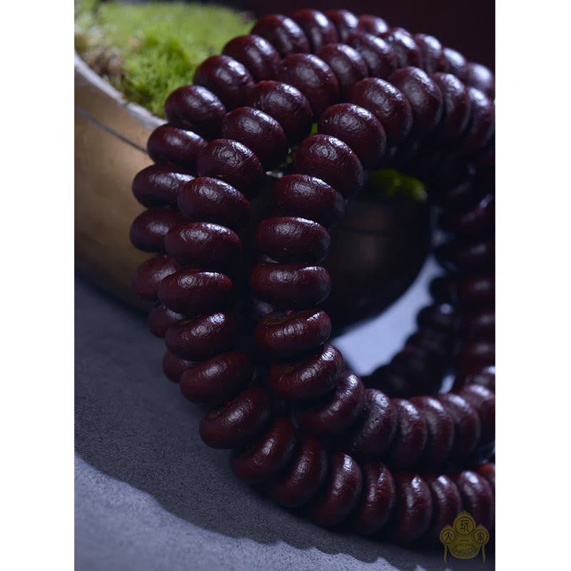 Wear FengShui Natural Tibet 108 Mala Beads Purple Bodhi Seed Wealth Bracelet