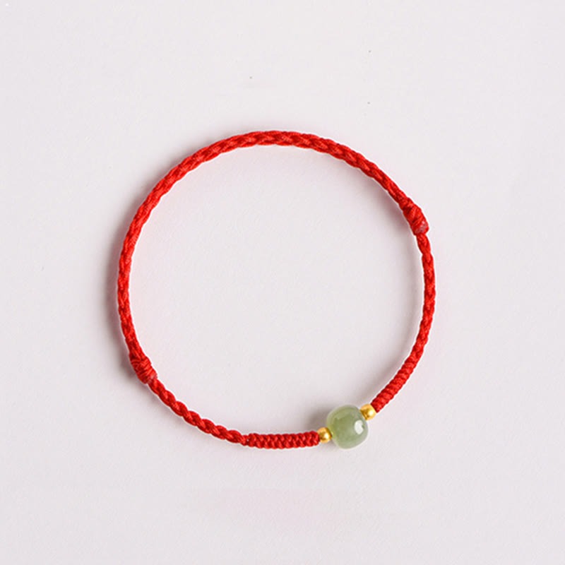 Wear FengShui Handmade Jade Lucky Bead Prosperity Braided Bracelet