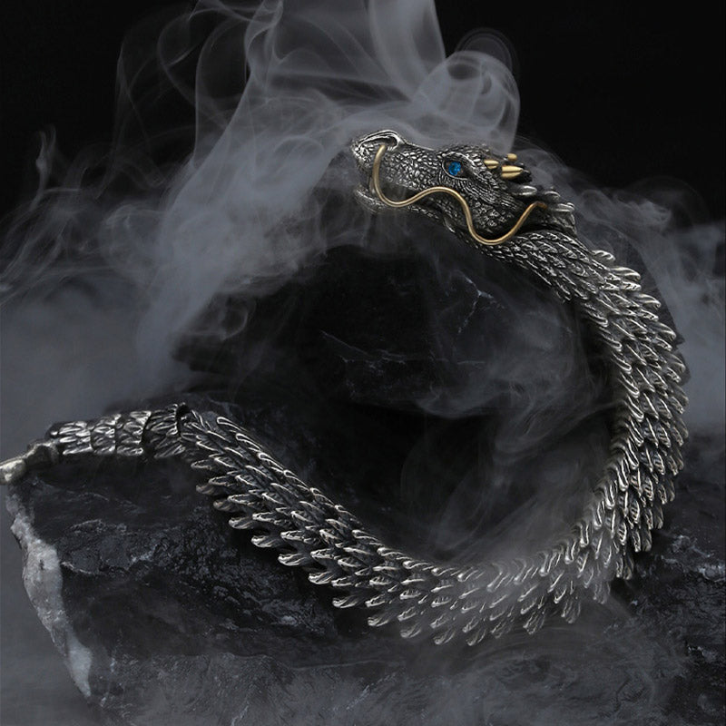 Wear FengShui Nordic Dragon Handmade Amulet Luck Protection Chain Bracelet