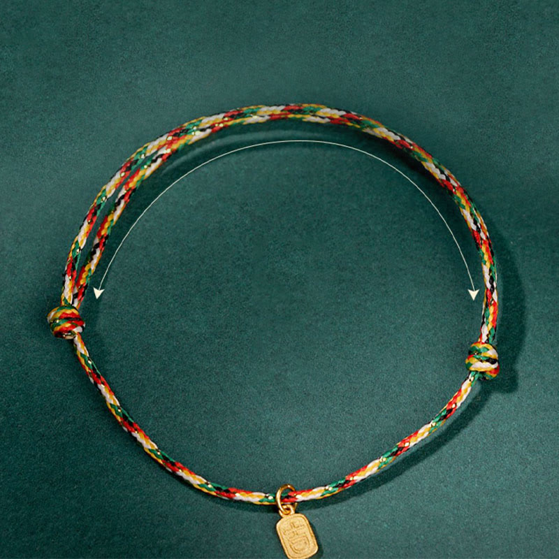 Wear FengShui Auspicious Fu Character Peace And Joy Luck Handmade Multicolored Child Adult Bracelet